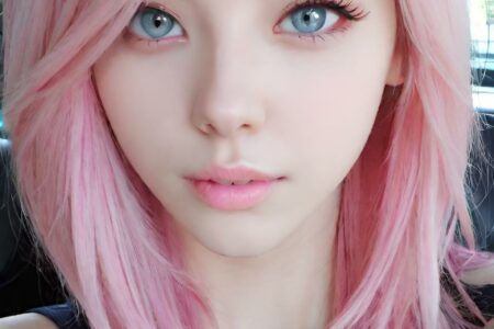 AI girl with pink hair wallpaper