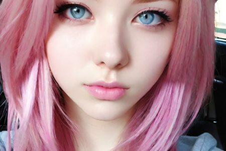 AI girl with pink hair wallpaper