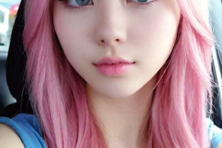 AI girl with pink hair wallpaper