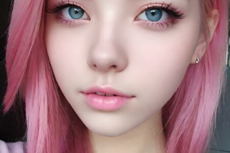AI girl with pink hair wallpaper