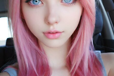 AI girl with pink hair wallpaper