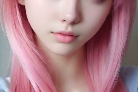 AI girl with pink hair wallpaper