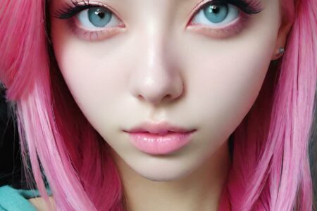 AI girl with pink hair wallpaper