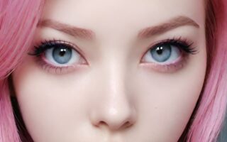 AI girl with pink hair wallpaper