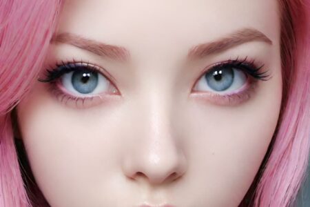 AI girl with pink hair wallpaper