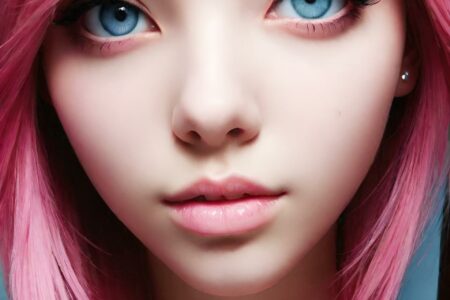 AI girl with pink hair wallpaper