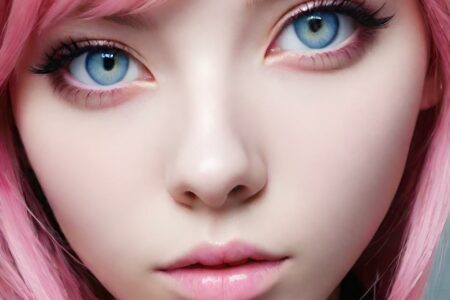 AI girl with pink hair wallpaper
