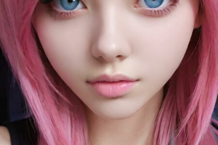 AI girl with pink hair wallpaper