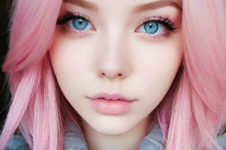 AI girl with pink hair wallpaper