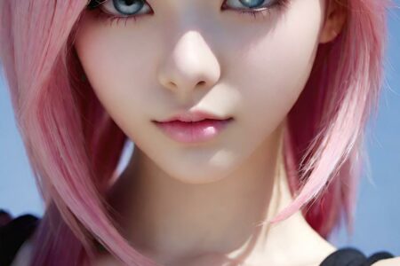 AI girl with pink hair wallpaper