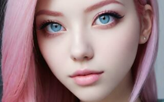 AI girl with pink hair wallpaper