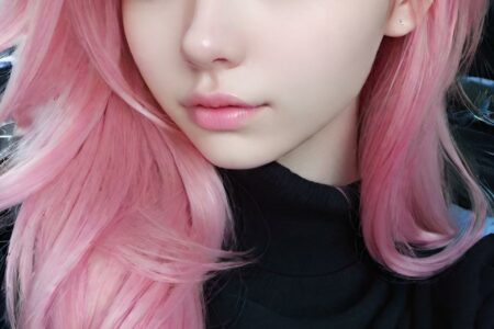 AI girl with pink hair wallpaper