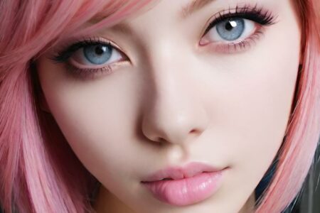 AI girl with pink hair wallpaper