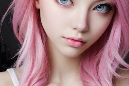 AI girl with pink hair wallpaper