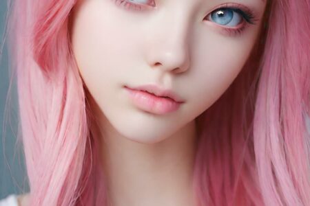 AI girl with pink hair wallpaper