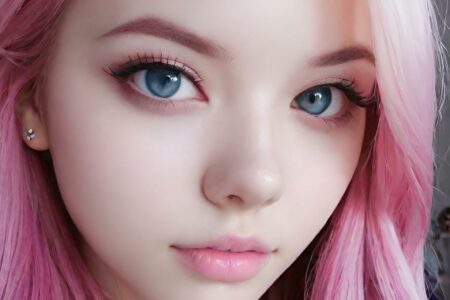 AI girl with pink hair wallpaper