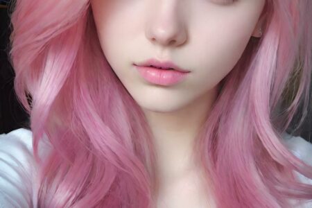 AI girl with pink hair wallpaper