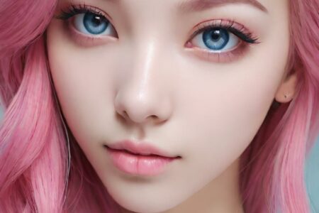 AI girl with pink hair wallpaper