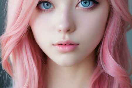 AI girl with pink hair wallpaper