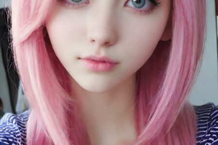 AI girl with pink hair wallpaper