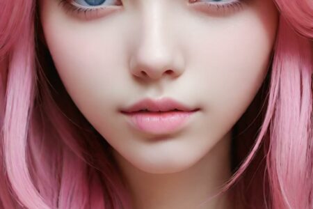 AI girl with pink hair wallpaper
