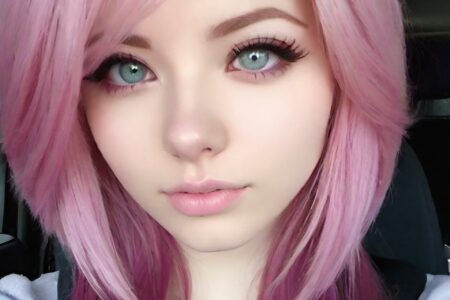 AI girl with pink hair wallpaper