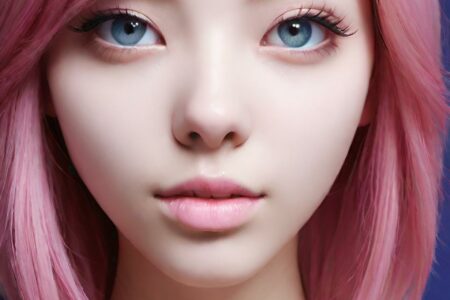 AI girl with pink hair wallpaper