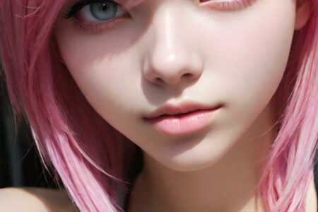 AI girl with pink hair wallpaper
