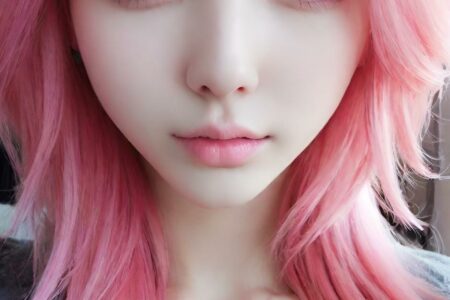 AI girl with pink hair wallpaper