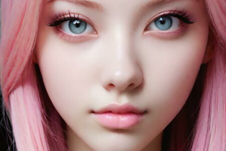 AI girl with pink hair wallpaper