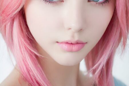 AI girl with pink hair wallpaper