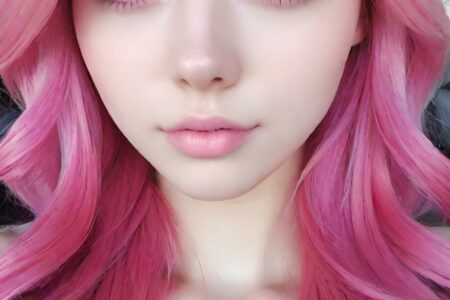 AI girl with pink hair wallpaper