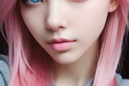 AI girl with pink hair wallpaper
