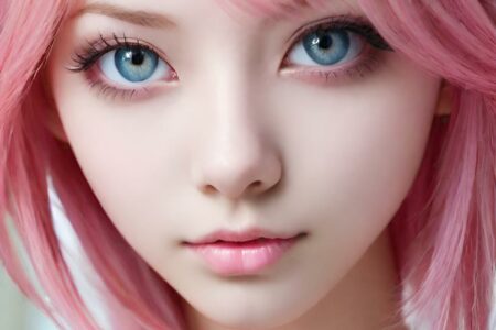 AI girl with pink hair wallpaper