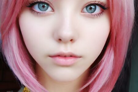 AI girl with pink hair wallpaper