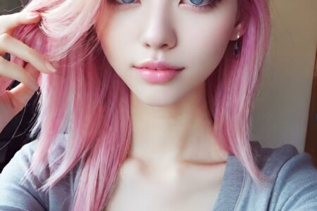 AI girl with pink hair wallpaper