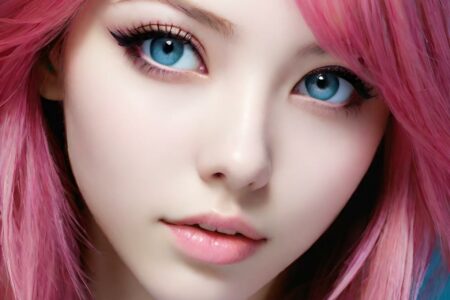 AI girl with pink hair wallpaper