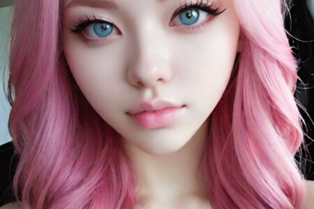 AI girl with pink hair wallpaper