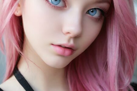 AI girl with pink hair wallpaper