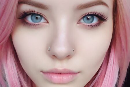 AI girl with pink hair wallpaper