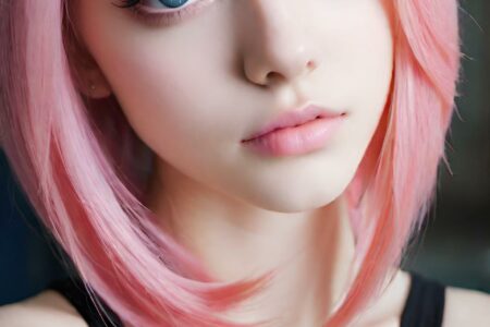 AI girl with pink hair wallpaper
