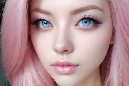 AI girl with pink hair wallpaper