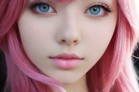 AI girl with pink hair wallpaper