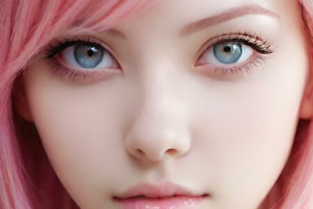 AI girl with pink hair wallpaper