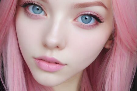 AI girl with pink hair wallpaper