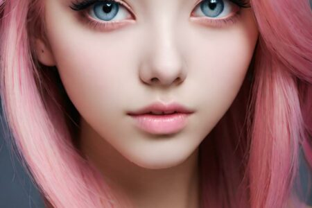 AI girl with pink hair wallpaper