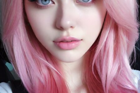 AI girl with pink hair wallpaper