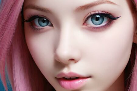 AI girl with pink hair wallpaper