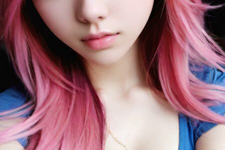 AI girl with pink hair wallpaper