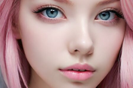 AI girl with pink hair wallpaper